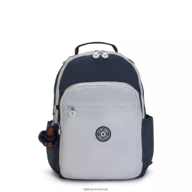 Kipling rucsac mare pentru laptop seoul de 15 inchi adevărat albastru gri | Kipling Backpack VJN46T430 femeilor